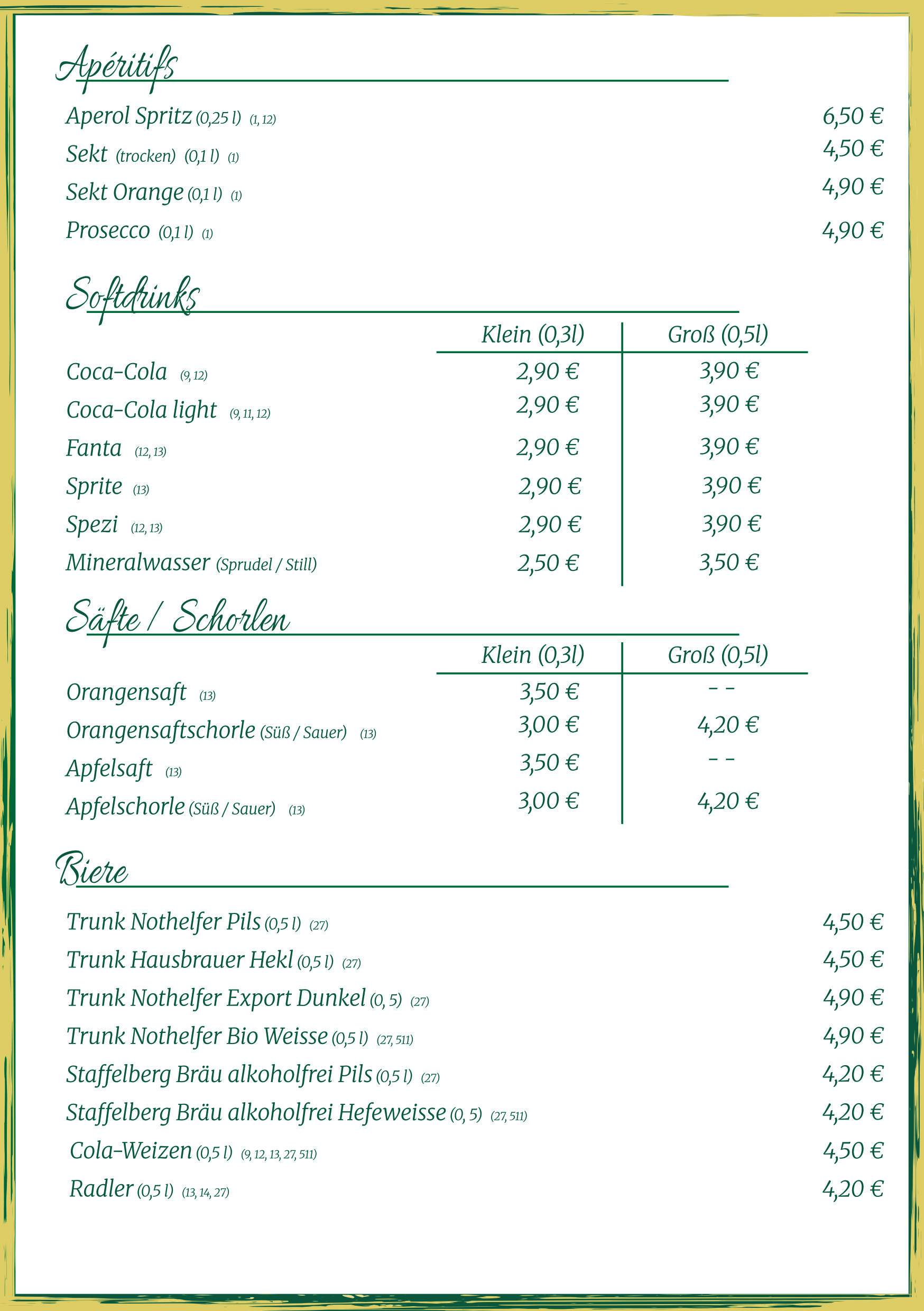 Speisekarte Seite 5